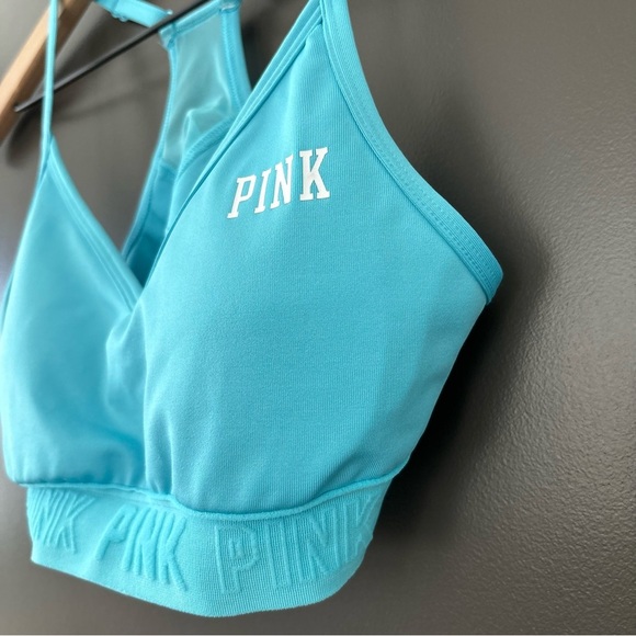 Victoria's Secret PINK Lightly Lined Low Impact Sports Bra Bright Blue Racerback - Picture 6 of 9